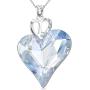 missaqua Love Heart Necklace for Women Embellished with Swarovski Crystals Pendant Necklace Valentine Anniversary Birthday Jewelry Gifts for Girlfriend Wife