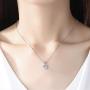 ZUYGG Cubic Zirconia Jewelry Set- 18k White Gold Plated Solitaire CZ Pendant Necklace and 0.5ct Stud Earrings for Women