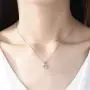 ZUYGG Cubic Zirconia Jewelry Set- 18k White Gold Plated Solitaire CZ Pendant Necklace and 0.5ct Stud Earrings for Women