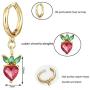 yfstyle Huggie Hoop Earrings Set Cuban Zircon Safety Pin Earrings for Women Girls Gold Silver Dangle Earrings with Butterfly Snake Star Moon Cherry Charms Mother’s Day Valentine’s Day Gifts