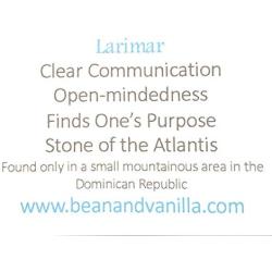BEAN & VANILLA Larimar Stone Teardrop Ocean Blue Pendant with Italian Sterling Silver Chain Necklace