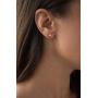 Solid 14K Yellow, White or Rose Gold 4mm Round Genuine Gemstone Birthstone Prong Set Stud Earrings For Women and Girls