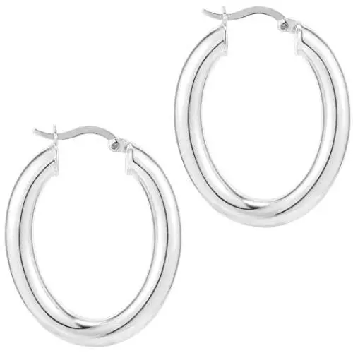 PAVOI 14K Gold Plated Sterling Silver Post Monet Oval Chunky Lightweight Hoop Earrings for Women PAVOI 14K Gold Plated Sterling Silver Post Monet Oval Chunky Lightweight Hoop Earrings for Women