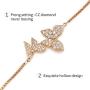 WeimanJewelry Love Gift Cubic Zirconia CZ Bridal Butterfly Adjustable Bracelet for Women
