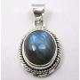 SilverStarJewel 925 Solid Sterling Silver Labradorite tcw 5.0 Pendant 0.9'' Cheapest Shipping