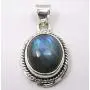 SilverStarJewel 925 Solid Sterling Silver Labradorite tcw 5.0 Pendant 0.9'' Cheapest Shipping