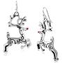 Christmas Vintage Reindeer CZ Piercing Dangle Earrings Plated Women Girls Holiday Jewelry Gift