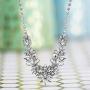 Steve Madden Silver-Tone Flower Cluster Design Bib Statement Rhinestone Necklace for Women