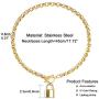 Sainless Steel Lock Pendant Toggle Clasp Necklace Bracelet Set OT Dainty Gold Silver Punk Chunky Chain Jewelry Set for Women Men Egirls Party Bar Gift