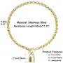 Sainless Steel Lock Pendant Toggle Clasp Necklace Bracelet Set OT Dainty Gold Silver Punk Chunky Chain Jewelry Set for Women Men Egirls Party Bar Gift