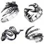Dragon Claw Ring Retro Punk Exaggerated Snake Ring Ouroboros Ring Adjustable Opening Goth Punk Tentacle Hip-hop Middle Finger for Women Men Jewelry
