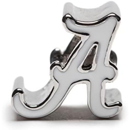 Stone Armory The University of Alabama Bead Charm | Stainless Steel White Alabama Charm | University of Alabama Gift | Fits Most Popular Charm Bracelets