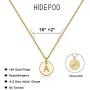 Disc Initial Necklaces for Women Girls, 14K Gold Filled Dainty Round Disc Double Side Engraved Hammered Initial Necklace Personalized Letter Pendant Initial Necklaces Jewelry Gifts for Women Girls
