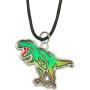 Fun Jewels Handmade T-Rex Dinosaur Pendant Color Change Mood Necklace For Boys Girls Animal Jewelry