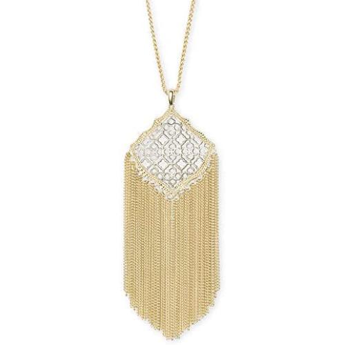 Kendra Scott Kingston Long Pendant Fringe Necklace for Women in Filigree, Fashion Jewelry