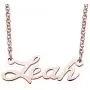 LoEnMe Jewelry Leah Name Necklace Rose Gold Personalized Custom Made Gift for Women Girls Couple