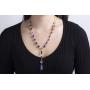 CATHERINE MALANDRINO Blue Multi-Tonal Y-Style Yellow Gold-Tone Necklace for Women