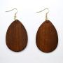 Natural Wood Earrings Geometric Triangle Earrings Wooden Water Drop Earrings for Women Statement Teardrop Jewelry 2 Pairs Of Set