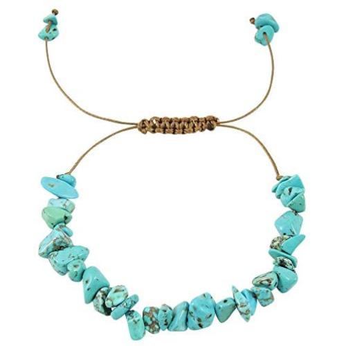 Turquoise Network Gemstone Bracelet Adjustable Size Bolo Clasp (Choose Color)