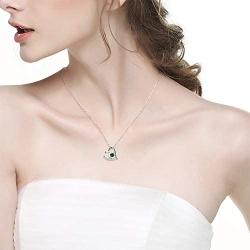 Mothers Day Birthday Gifts for Mom I Love You to the Moon and Back April May Birthstone Necklace Simulated Diamond Emerald Pearl and More stones Necklace for Her Sterling Silver