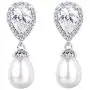 SELOVO Dangle Earrings Bride Cubic Zirconia Simulated Pearl Drop Chandeliar Earrings SELOVO Dangle Earrings Bride Cubic Zirconia Simulated Pearl Drop Chandeliar Earrings