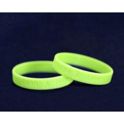Lime Green Lymphoma Awareness Bracelets - Lime Green Ribbon Lymphoma Cancer Awareness Silicone Bracelets - Rubber Cancer Wristbands (Pack of 50)