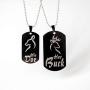 Hsumonre Elk Matching Heart Necklace Stainless Steel Pendant Deer Relationship Jewelry Promise Couple Gift for Lover