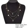 Chargances Bohemia Gold Layered Necklace Long Drop Necklaces Three-Layered Necklace Set Multilayer Chain Leaf Disc Pendant Layered Necklaces for Women Beads Leaf Jewelry for Women and Girls