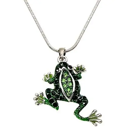 DianaL Boutique Adorable Green Frog Charm Pendant Necklace with 18 inch Chain Gift Boxed Fashion Jewelry DianaL Boutique Adorable Green Frog Charm Pendant Necklace with 18 inch Chain Gift Boxed Fashion Jewelry