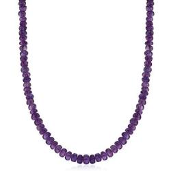 Ross-Simons Amethyst Bead Necklace With Sterling Silver