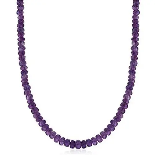 Ross-Simons Amethyst Bead Necklace With Sterling Silver Ross-Simons Amethyst Bead Necklace With Sterling Silver