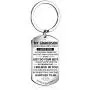 Meaningful dog tag keychain rings for boy and men,to my grandson from grandma silver plated plated Stainless steel keychain Inspirational Gifts for grandson Jewelry