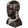 Touchstone Indian Bollywood Intricately Crafted Diamond Look Rhinestone Crystal Colorful Wedding Designer Jewelry Necklace Set in Gold and Silver Tone for Women.