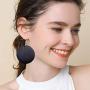 KaFu Dangle Natural Wood Teardrop Geometric Lightweight Drop Circle Earrings Stainless Steel Stud Bohemia Retro Earrings for Women Girls