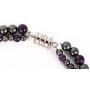 Elegant Womens Hematite Magnetic Therapy Necklace with Healing Stones Pain Relief for Neck Arthritis Migraine Headaches Shoulders and Back (Regular, Amethyst)