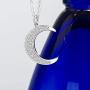ELEGANZIA Crescent Moon Necklaces for Women Teens Girls Mom, Moon Pendant Sterling Silver Cubic Zirconia Minimalist Jewelry for Her