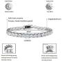 JINAO 1 Row AAA Gold Silver All Iced Out Tennis Bling Lab Simulated Diamond Bracelet