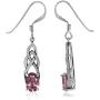 Silvershake Simulated Color Change Alexandrite 925 Sterling Silver Celtic Knot Dangle Hook Earrings