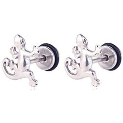 Xusamss Punk Body Piercing Earrings Stainless Steel Animal Gecko Stud Earrings