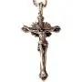 S925 Sterling Silver Large 2.3 inch Crucifix Cross rosary part necklace pendant catholic gift
