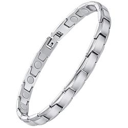 Feraco Magnetic Bracelet for Women Arthritis Pain Relief Sleek Stainless Steel 3500 Gauss Strong Magnet Therapy Bracelets