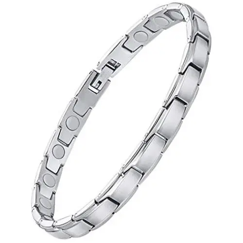 Feraco Magnetic Bracelet for Women Arthritis Pain Relief Sleek Stainless Steel 3500 Gauss Strong Magnet Therapy Bracelets Feraco Magnetic Bracelet for Women Arthritis Pain Relief Sleek Stainless Steel 3500 Gauss Strong Magnet Therapy Bracelets