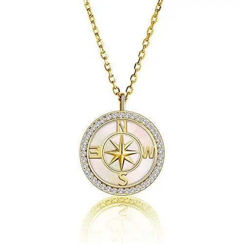 Compass Necklace for Women Teen Girls 925 Sterling Silver Vintage Nautical Travel Compass Pendant Necklace Jewelry Back to School Gifts Compass Necklace for Women Teen Girls 925 Sterling Silver Vintage Nautical Travel Compass Pendant Necklace Jewelry Back to School Gifts