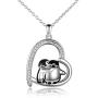 MONGAS Penguin Necklaces 925 Sterling Silver Hugging Penguins/Sloth/Panda Cute Animal Jewelry for Women Sister