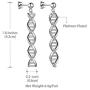 Beautlace DNA Double Helix Chemistry Science Molecule Biology Necklace and Earrings Jewelry Set Silver/18K Gold/Black Gun Plated Jewelry for Women and Girls
