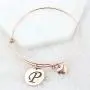 MAOFAED Initial Bracelet ,Rose Gold Letter Bracelet, Personalized Jewelry, Hand Stamped Jewelry MAOFAED Initial Bracelet ,Rose Gold Letter Bracelet, Personalized Jewelry, Hand Stamped Jewelry
