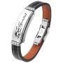 NC Leather Bracelet for Women Mens, Stainless Steel Friendship Bracelets for Teen Girls 12 Constellations Couples Bracelet Jewelry