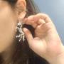 Silver Unicorn Skull Pendant Earrings Necklace Set Long Gothic Silver Snake God Unicorn Mens Halloween Accessories