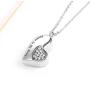 Suxerlry Stainless Steel Cubic Zirconia Heart Pendant Urn Necklace Ashes Memorial Keepsake Jewelry