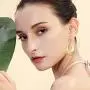 HUIMEI Fishhook Teardrop Earrings with Brushed Finished Dangle Earrings (gold5)